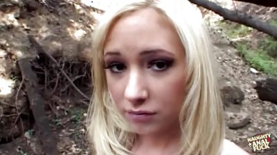 Cheating Blonde Leaves Her Man to Have Outdoor Anal Fun and Swallow a Thick Cumshot