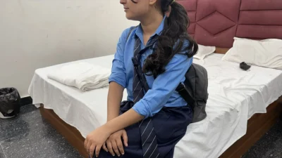 Desi teen with school girl in Oyo hardcore sex