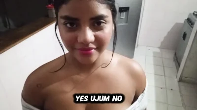 Vlog video: I film my beautiful brunette stepsister so I can fuck her really well.