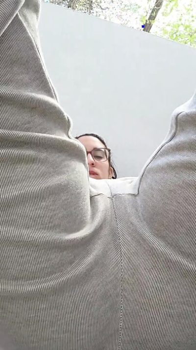 Masturbating on the balcony