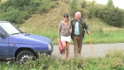 An old pig comes to rescue a young girl with a broken down car
