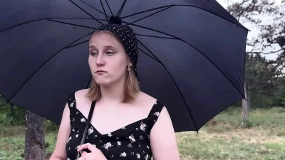 First anal sex of a blonde girl from the village