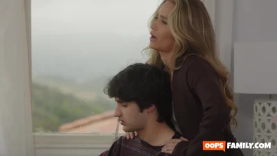 Fit stepmom MILF Athena Anderson fucks stepson before his finals